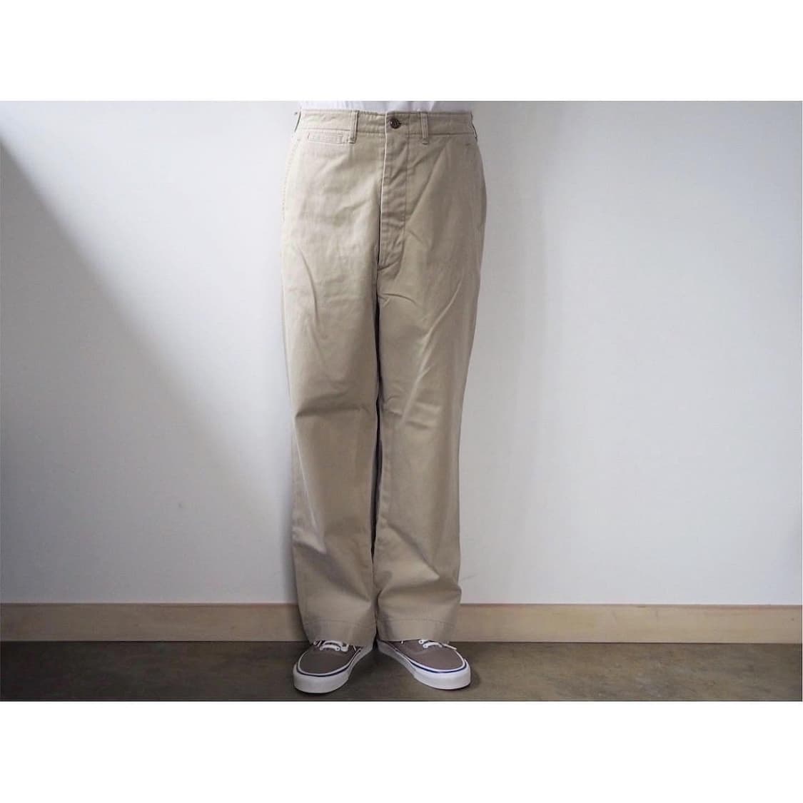 오어슬로우 orSlow 빈티지핏 아미 트라우저 카키 스톤워시 상품이미지2