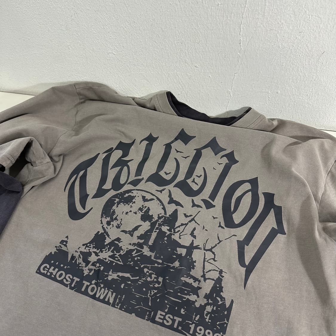 M 트릴리온 빈티지그레이 레이어드 슬리브긴팔티 상품이미지3