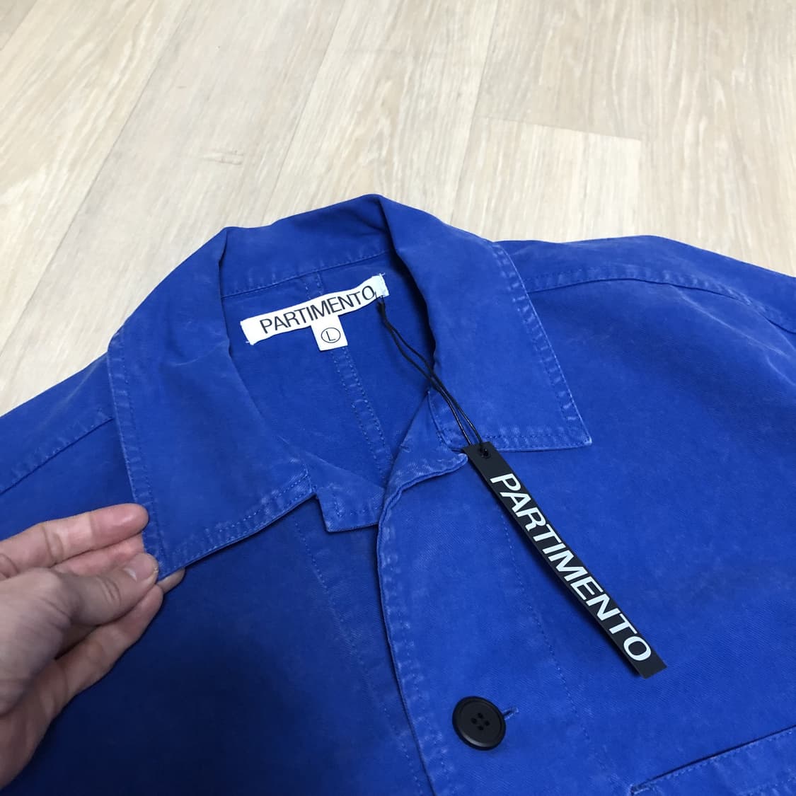 (L) 새상품 파르티멘토 PARTIMENTO 프렌치 워크 자켓 블루 상품이미지3