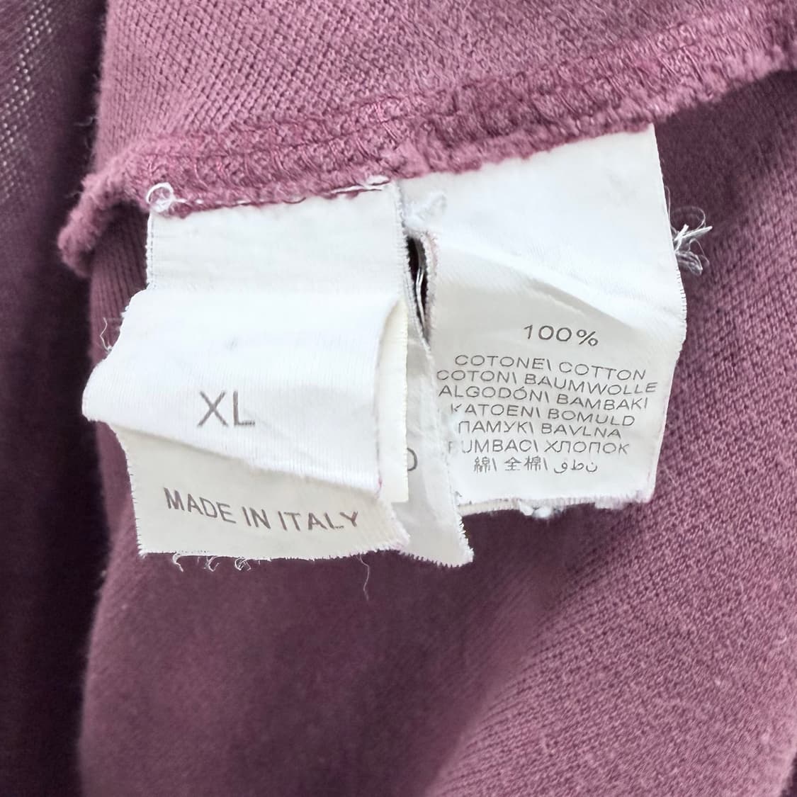 [S+급/XL] 브루넬로 쿠치넬리 레이어드 폴로 반팔 카라티 버건디 상품이미지7