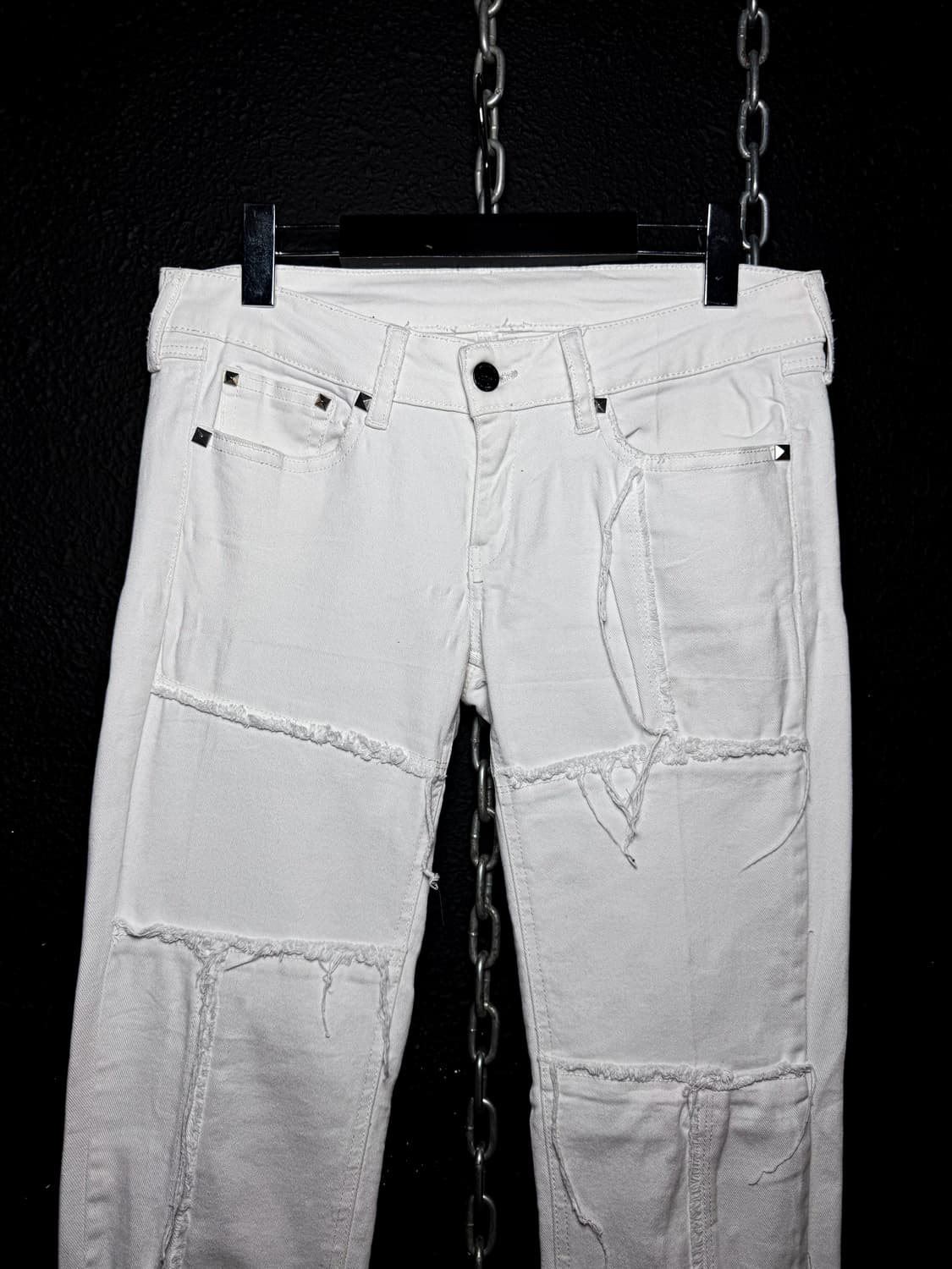 MNG Jeans – White Patchwork Skinny jeans 상품이미지2