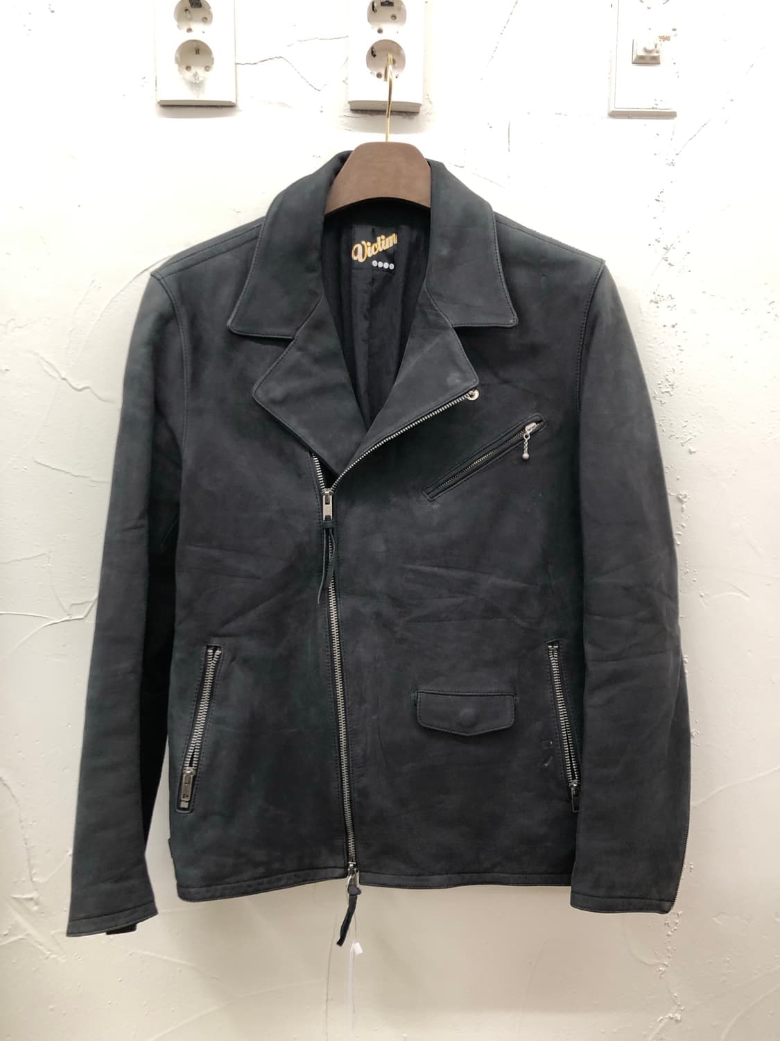 victim 소가죽 스웨이드 라이더 자켓 상품이미지2