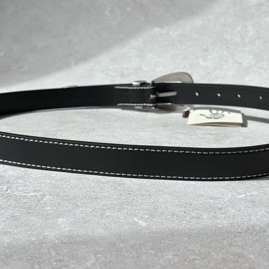 Oribell 이탈리아 베라펠레 인증 가죽 스티치 클래식 웨스턴 벨트 상품이미지6