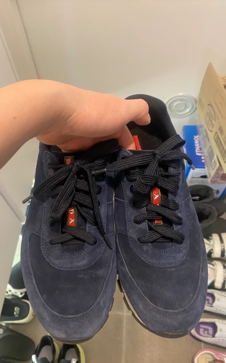 프라다 스포츠 250 스웨이드 스니커즈 상품이미지1