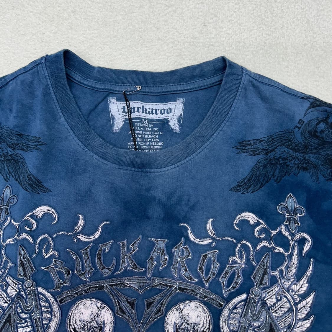 Buckaroo indigo blue skull T-shirts 상품이미지6