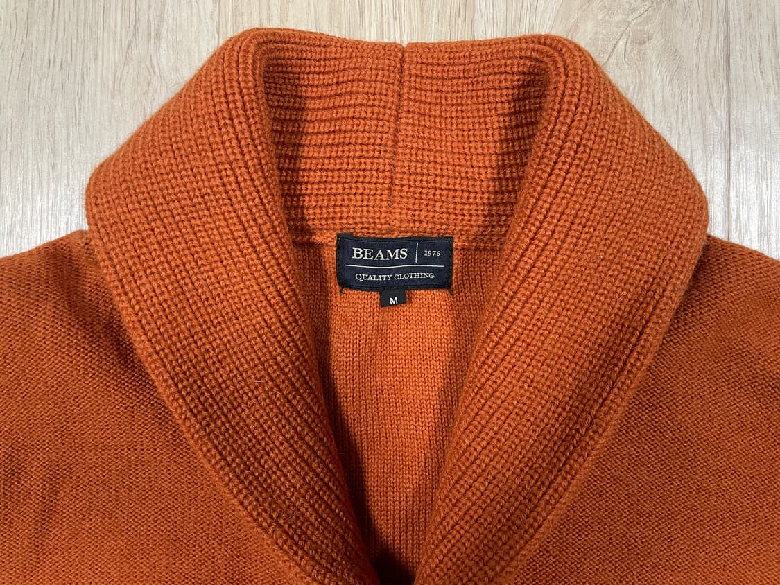 95) 빔즈 숄카라 가디건 다크오렌지 상품이미지3