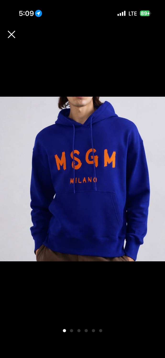 (새상품) MSGM 포켓 후드티 블루 상품이미지1