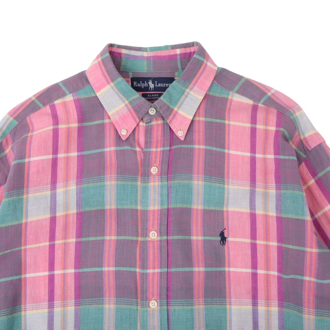90s 폴로 랄프로렌 BLAIRE 마드라스 체크 셔츠 상품이미지2