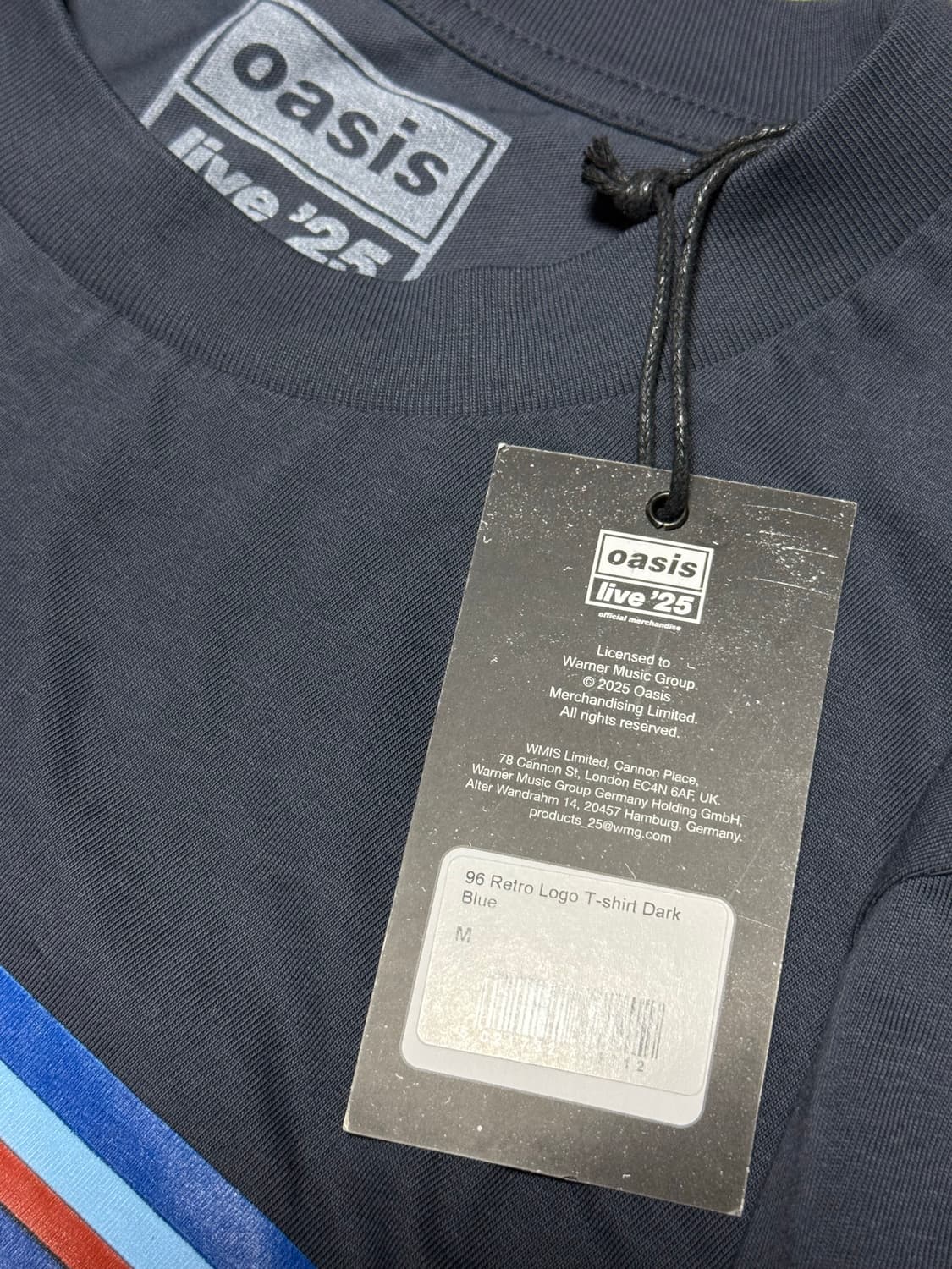 오아시스 라이브25 공식 96‘ 레트로 로고 티셔츠 다크네이비 상품이미지4