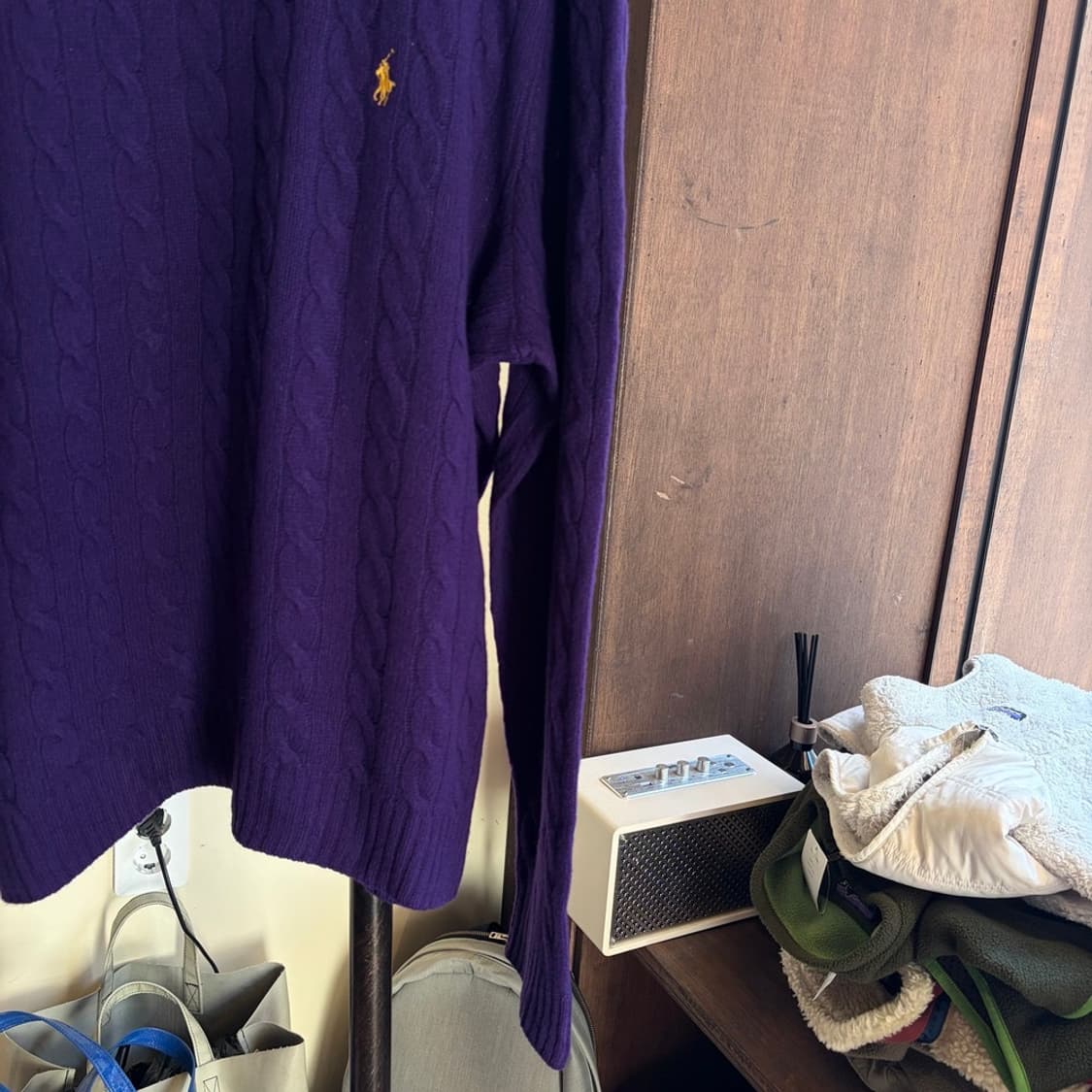 15296 - 폴로랄프로렌 퍼플 케이블 울 니트(울90%캐시미어 10%) 상품이미지4