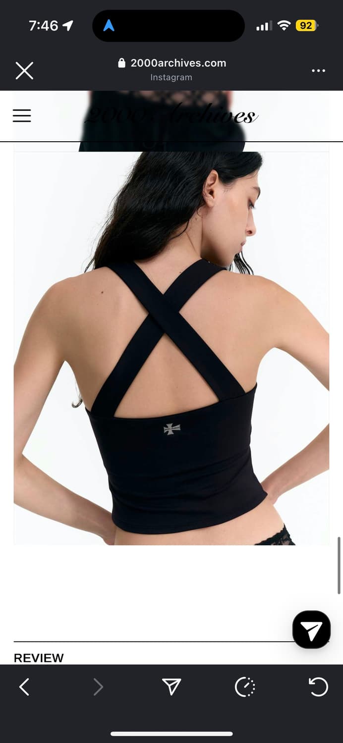 2000아카이브스 크로스 백 탱크탑 블랙 상품이미지2