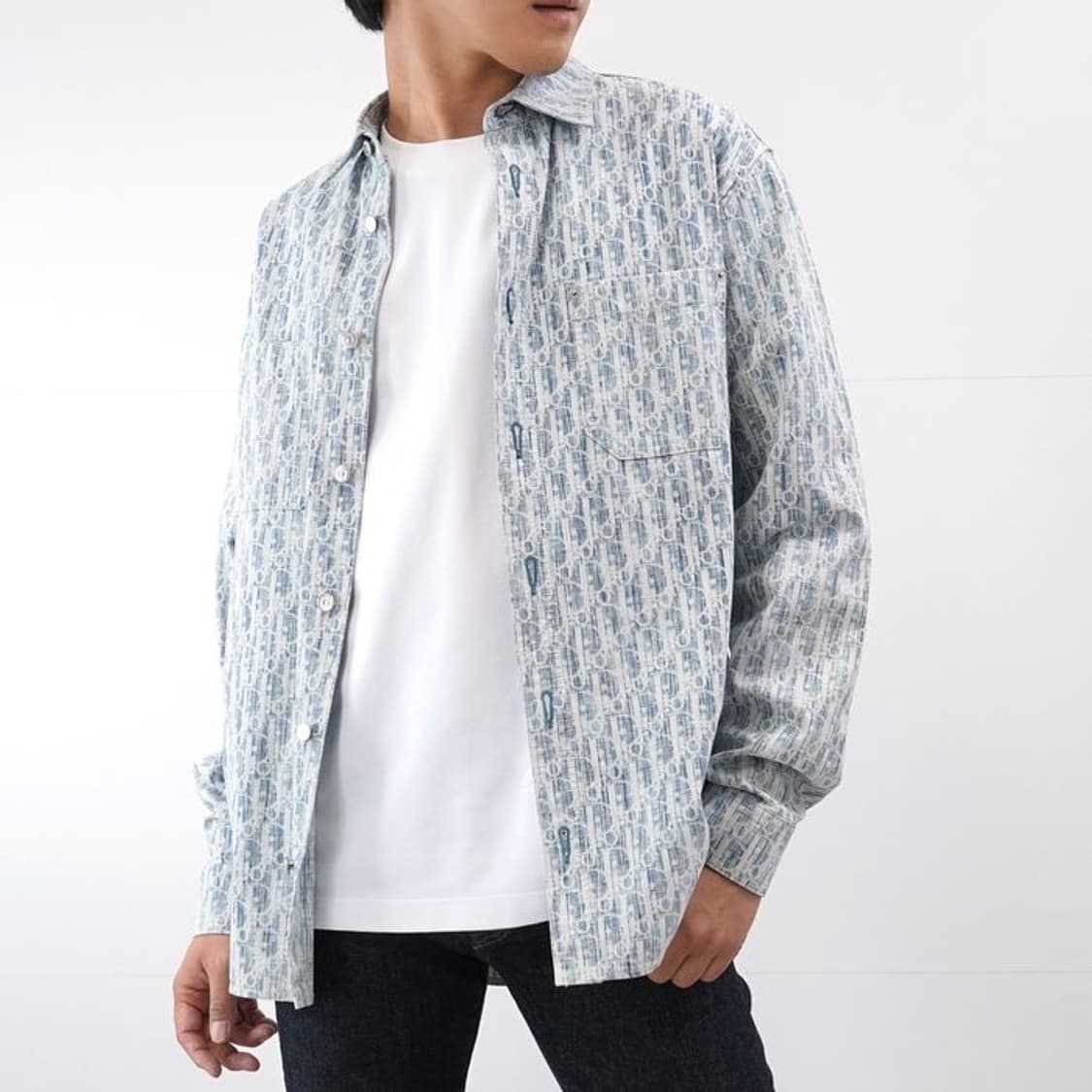 (A+/39) / 디올 오블리크 카스리 데님 오버 셔츠 상품이미지6