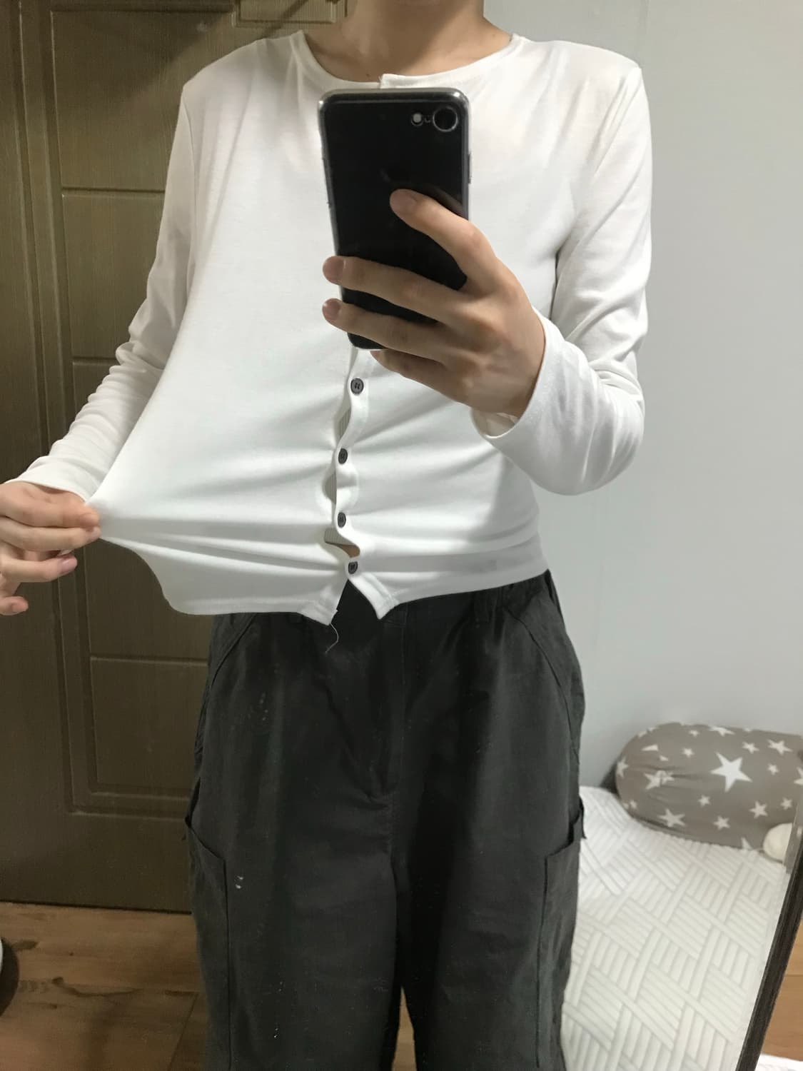 스판 화이트 가디건 상품이미지3