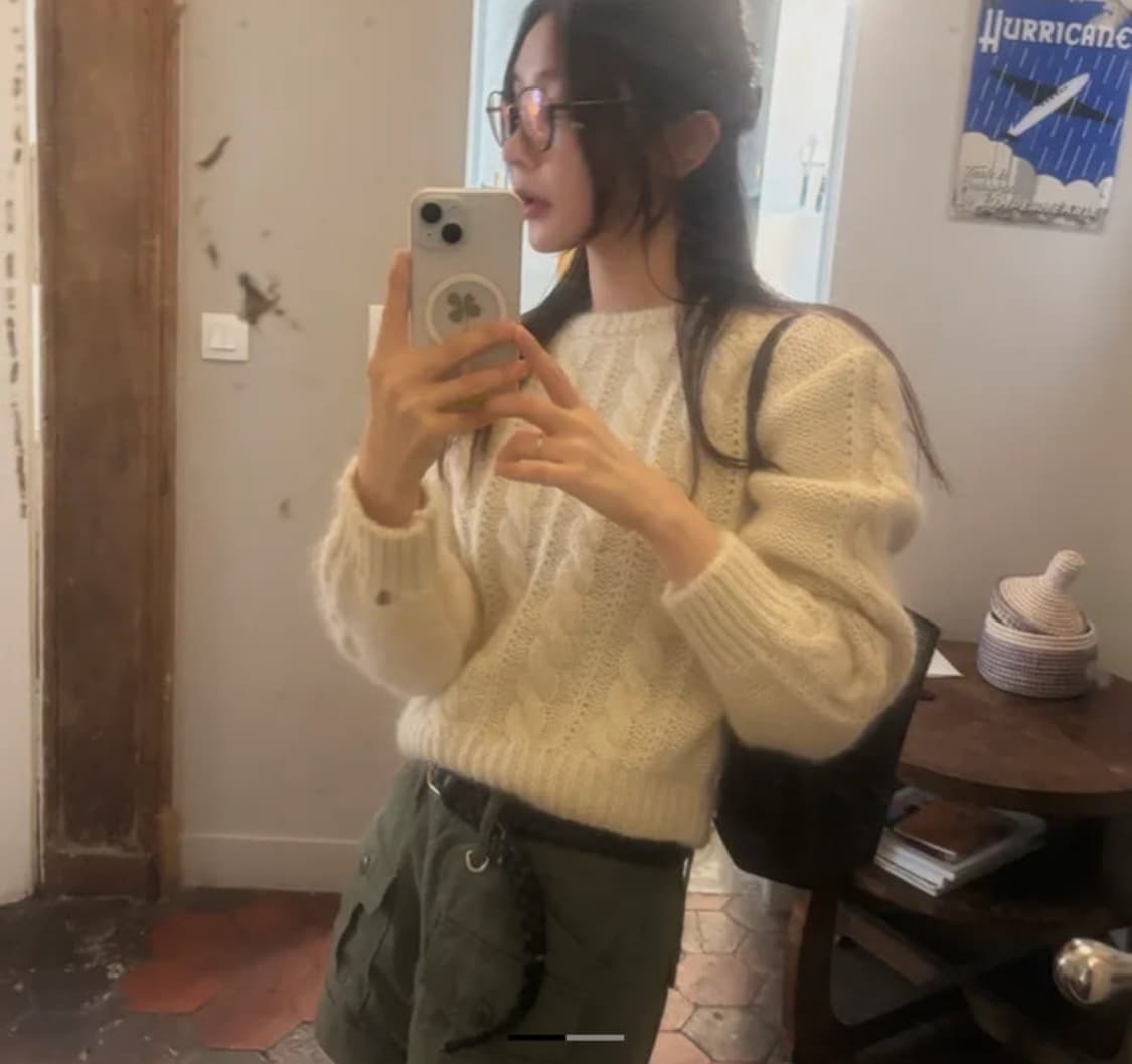 더바넷 포프 케이블 니트 스웨터 아이보리 상품이미지4