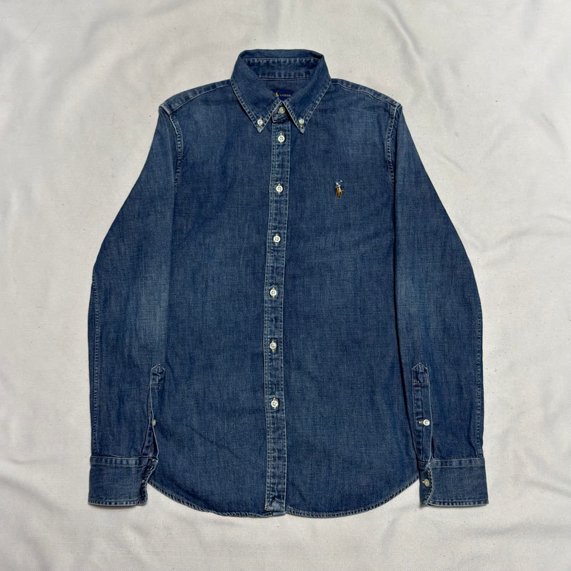 M 여성용 폴로랄프로렌 커스텀 핏 청색 셔츠 상품이미지2