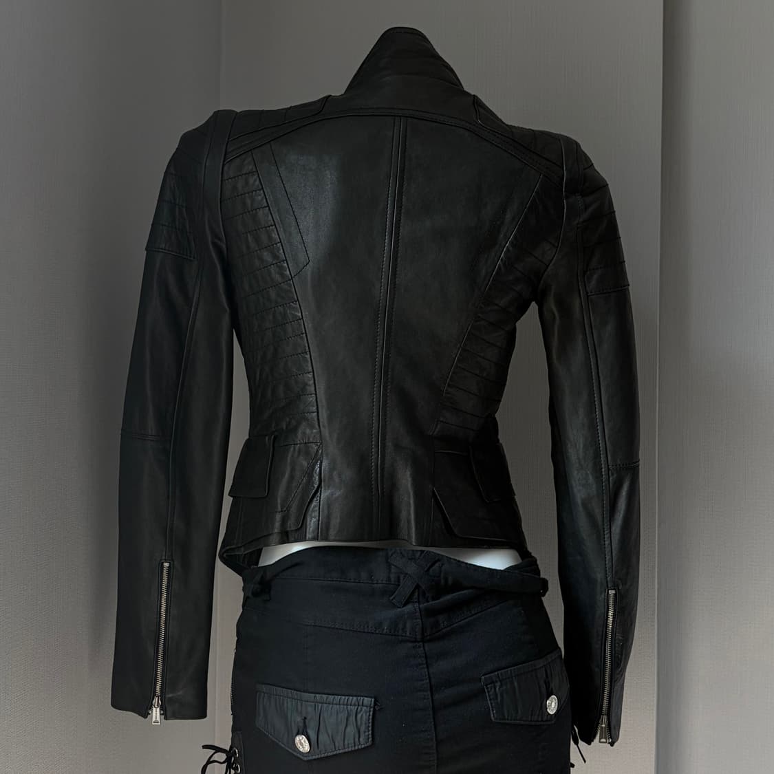 VOV 빈티지 더블 집업 레더 자켓 상품이미지4