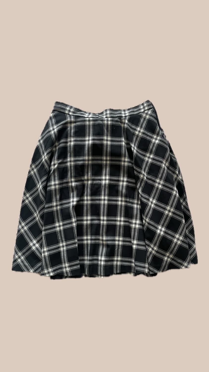 빈티지 체크 미디스커트 상품이미지1