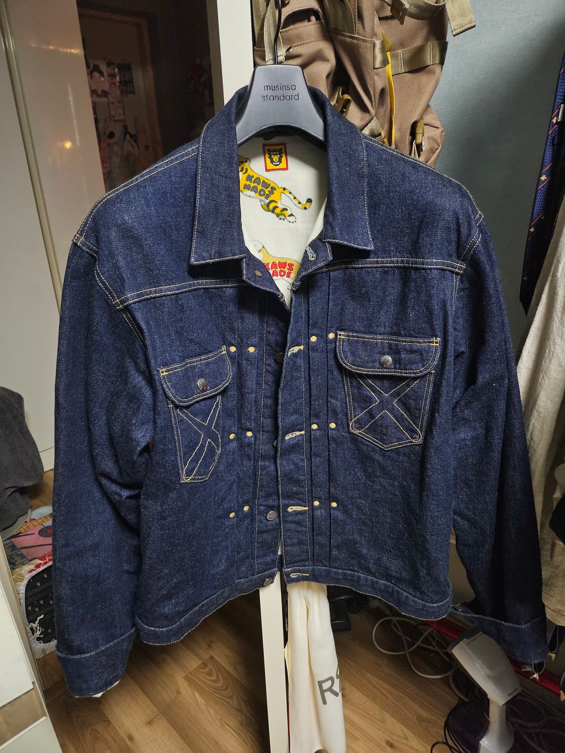 L[100] 휴먼메이드 카우스 콜라보 데님자켓 상품이미지3