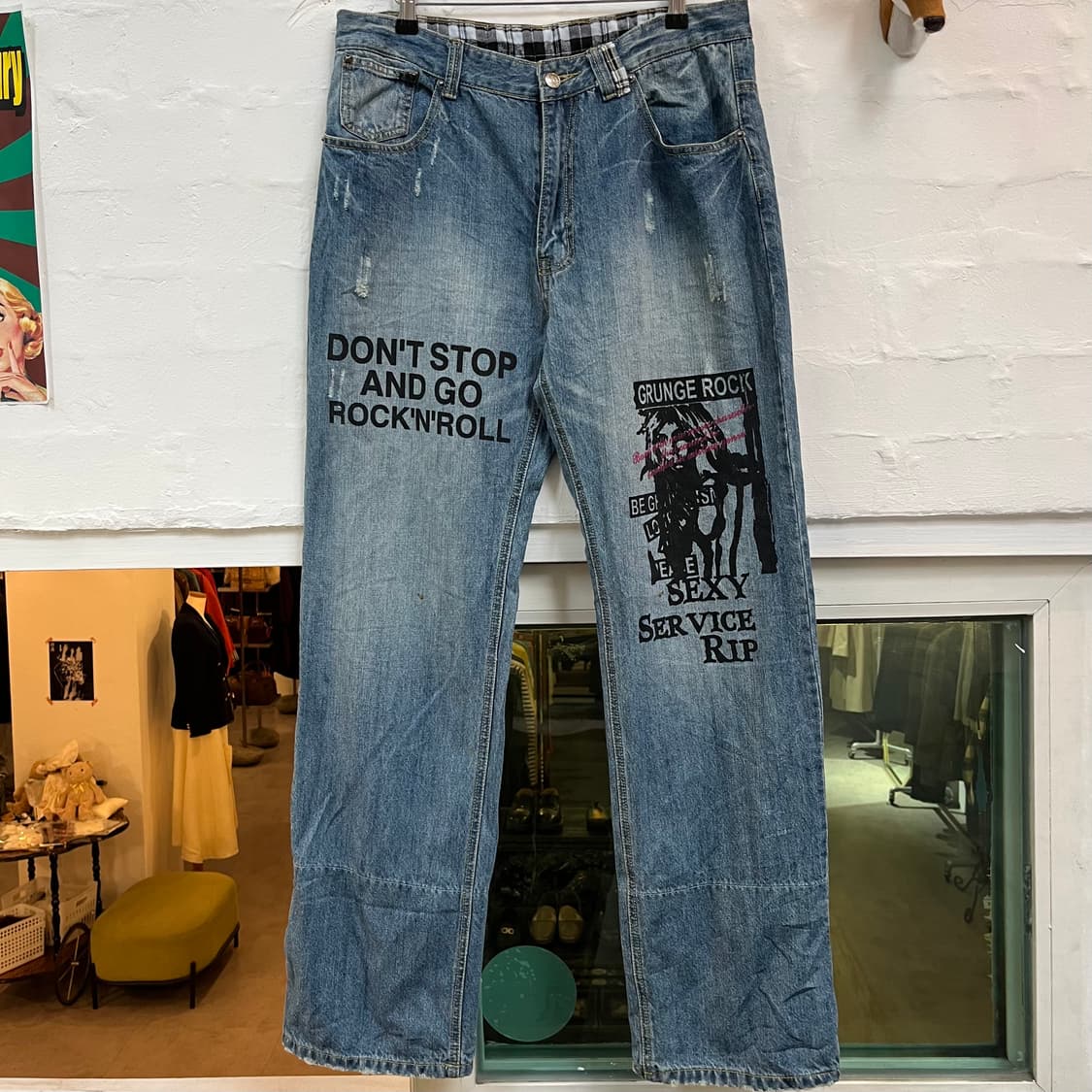 Solberry jeans 패치워크 데미지 데님 진 36 상품이미지1