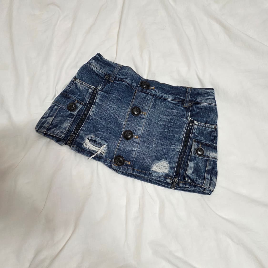 Dig deep 지퍼 카고 데님 스커트  y2k 오네갸루 d.i.a 상품이미지1