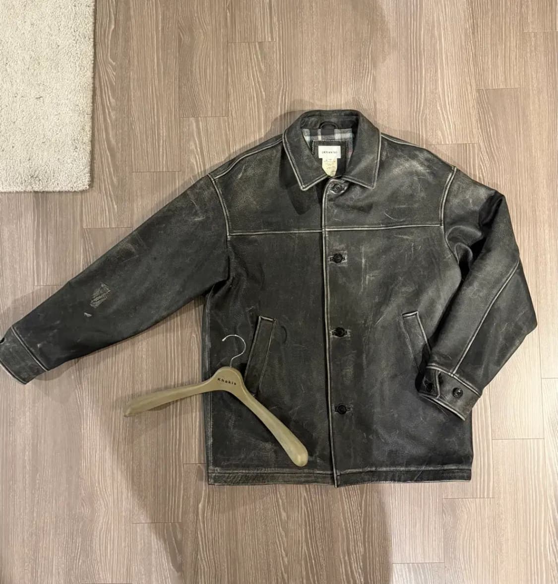 카키스 오웬 레더 코트 블랙 L 상품이미지1