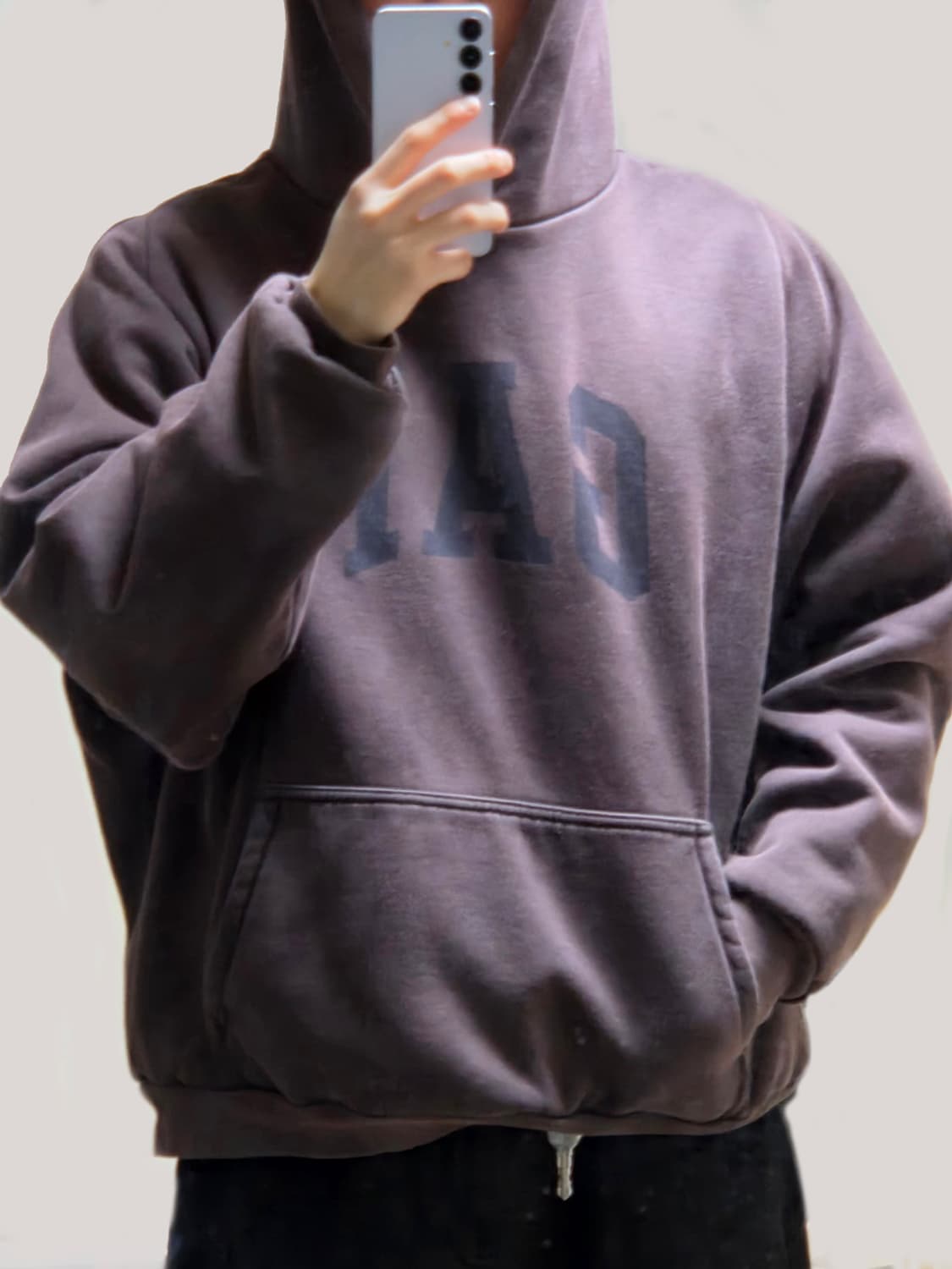 이지 갭 엔지니어드 바이 발렌시아가 도브 슈렁큰 후드 블랙 상품이미지3