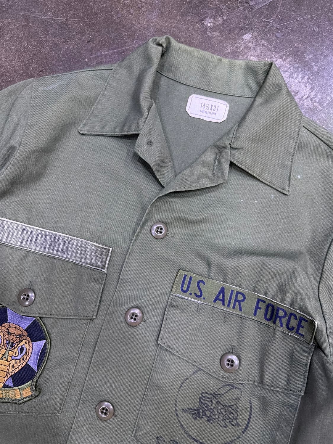미공군 OG-507 유틸리티 패치 셔츠 Seebees 14.5 x31 상품이미지3