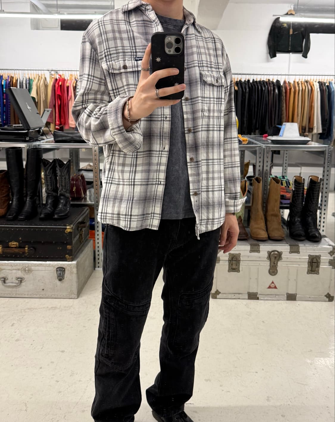 WRANGLER ombre check shirts 랭글러 옴브레 체크셔츠 상품이미지1