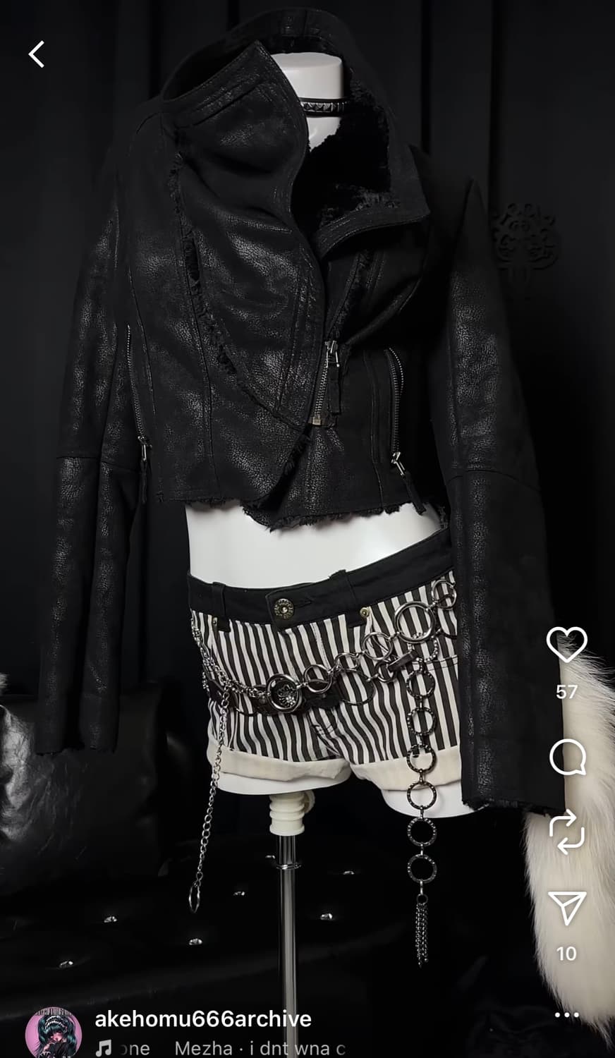 아케호무 akehomu 크롭 가죽퍼무스탕 일본 빈티지 샵오공이 큐빈티지 상품이미지3