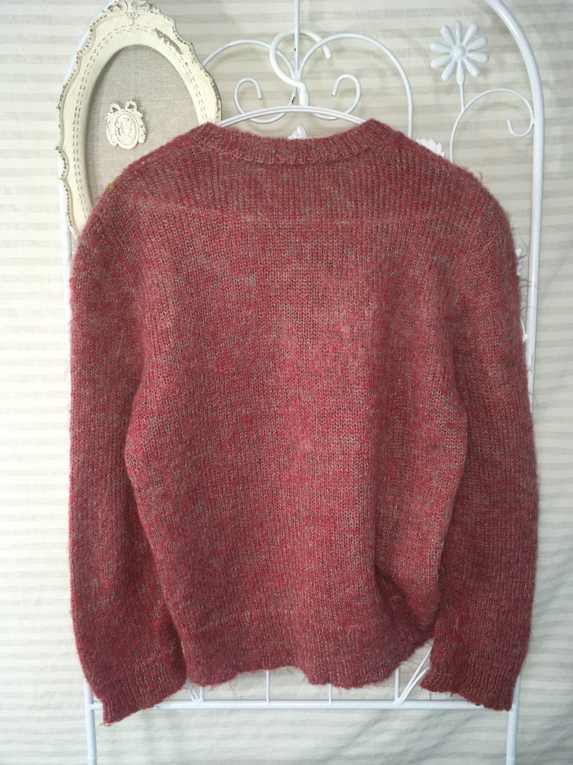 jpn vintage red boucle handwork knit 상품이미지3