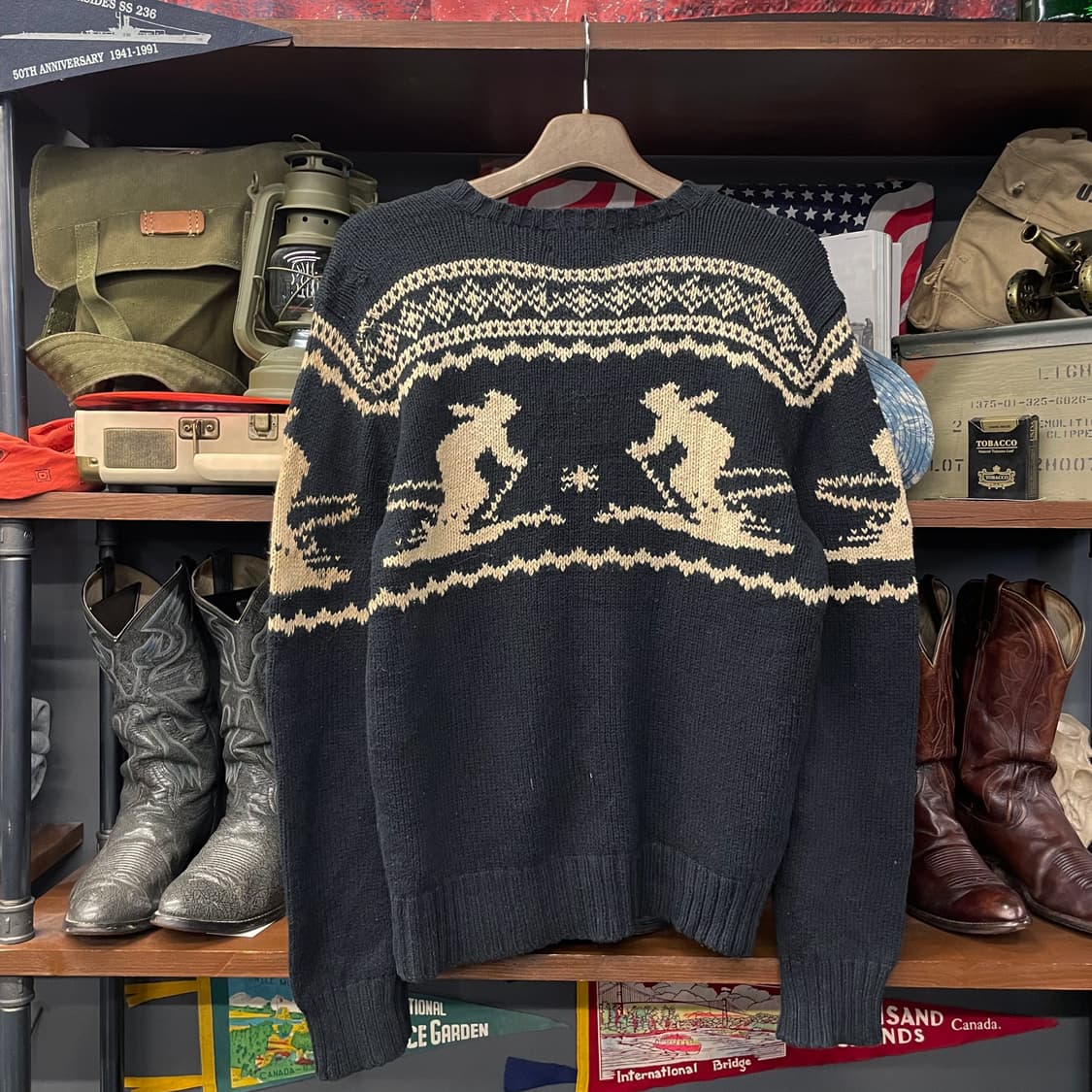 90s 폴로 랄프로렌 노르딕 스키 패턴 브이넥 니트 스웨터 N30 상품이미지2