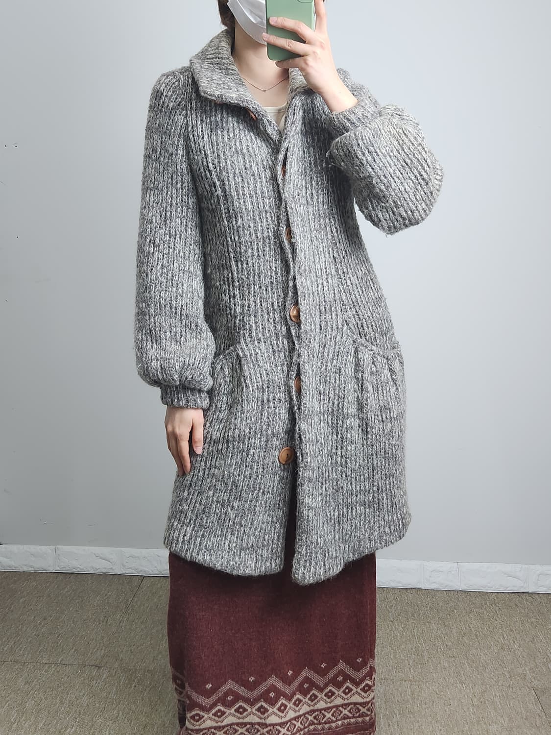 볼륨 헤비 롱 가디건 상품이미지2