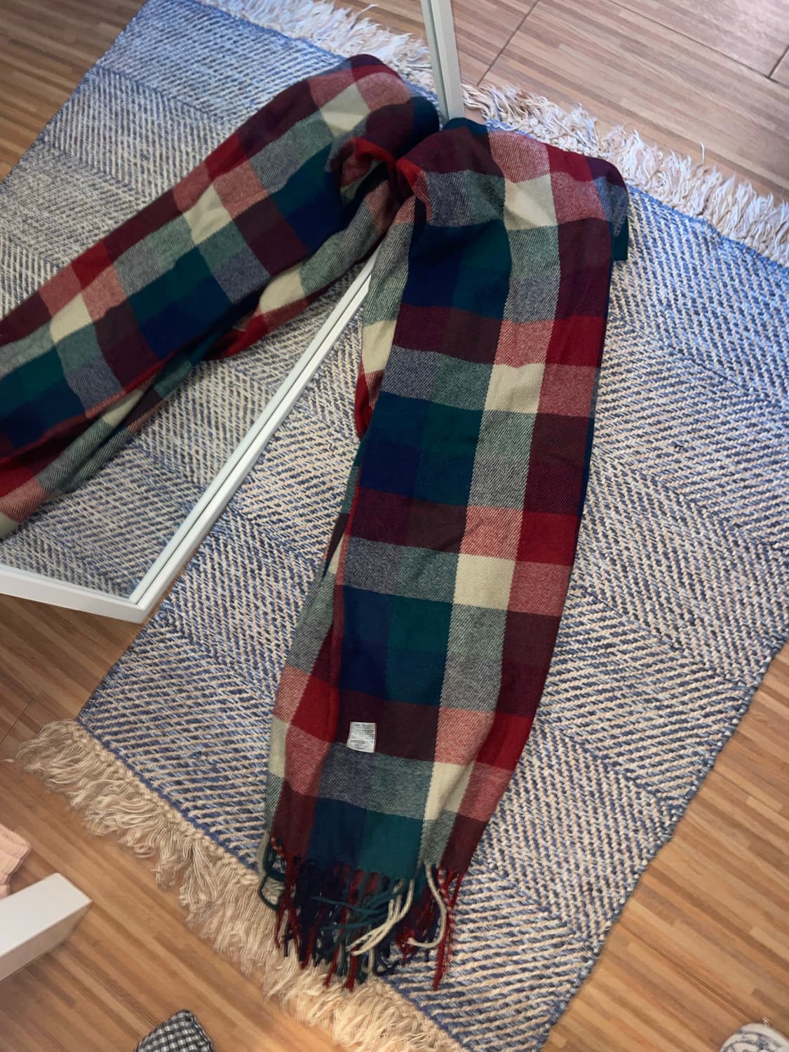 일본빈티지 체크 울 머플러 상품이미지1