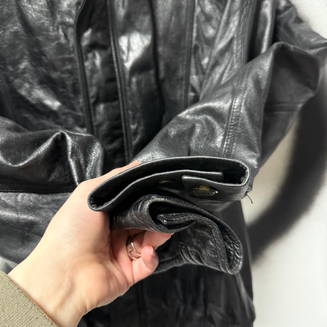 VTG 빈티지 100% 소가죽 리얼 레더 싱글 블루종 자켓 상품이미지6