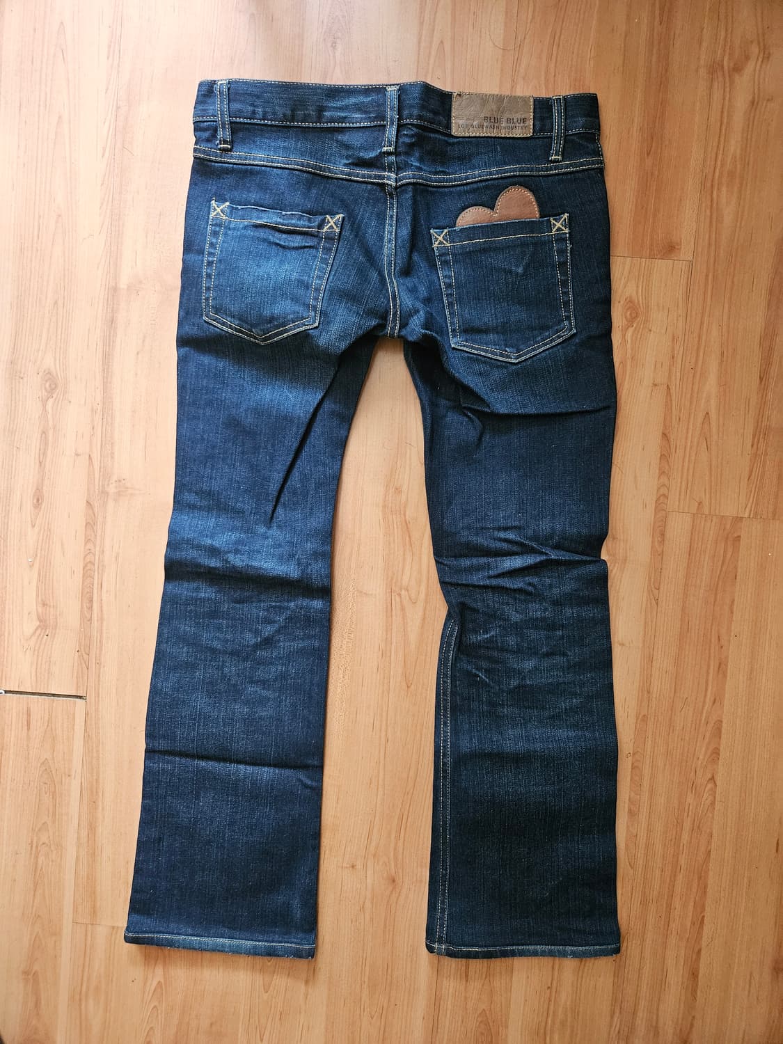 미사용)재팬브랜드 BLUE BLUE  하트패치 데님 청바지.블루블루 상품이미지1