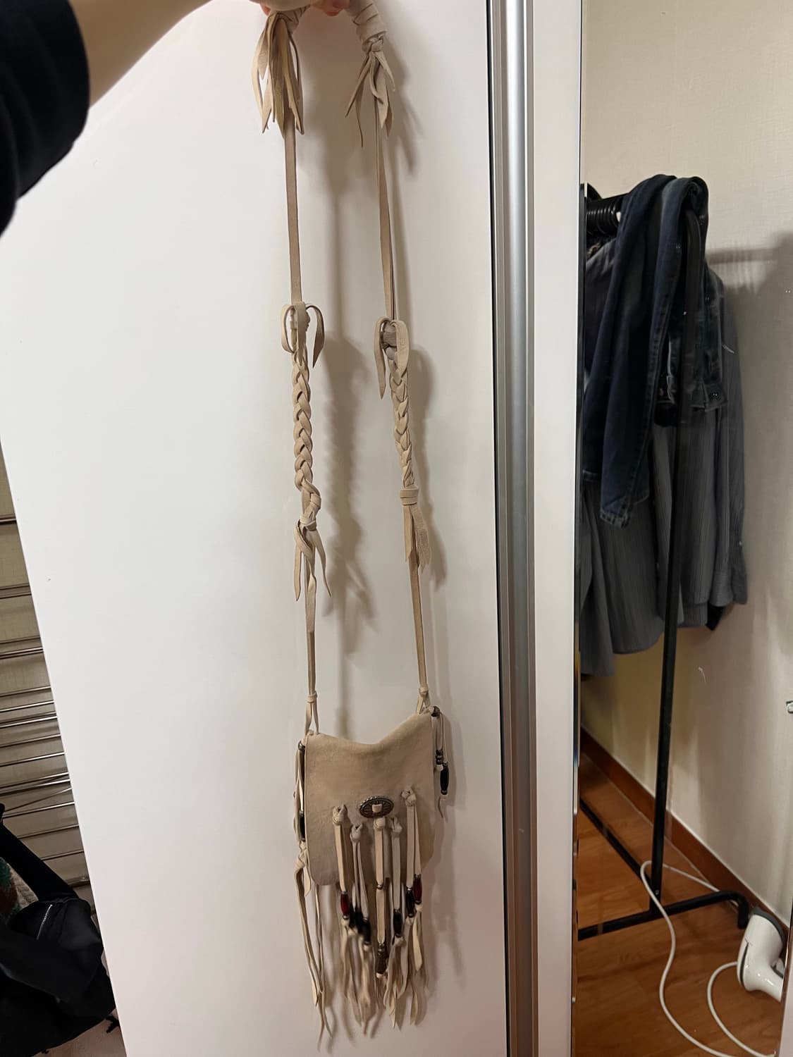 빈티지 더티냅 보헤미안 가방 화이트 상품이미지6