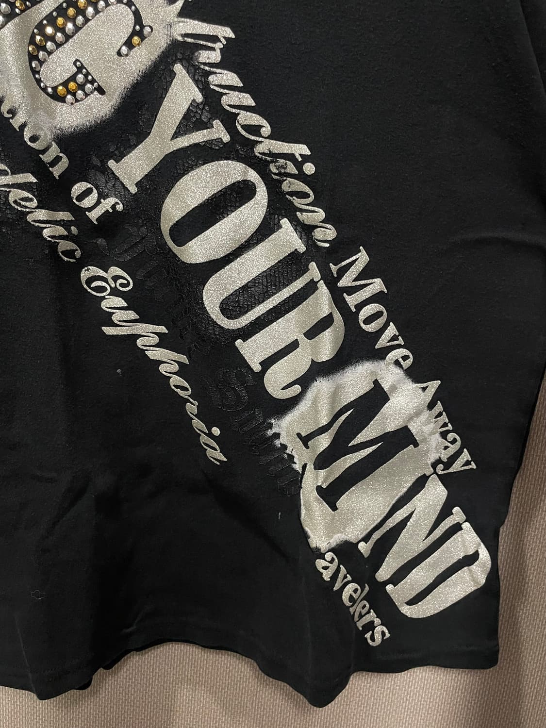 Y2k 큐빅 프린팅 브이넥 반팔 탑 상품이미지3