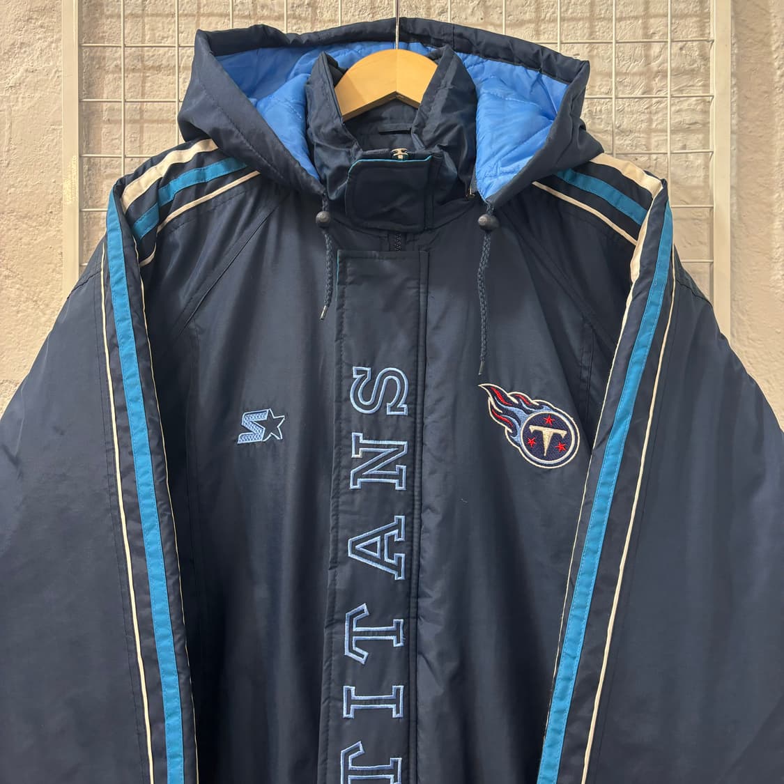 NFL X 스타터 90s 올드스쿨 테네시 타이탄스 패딩 자켓 XL 상품이미지3