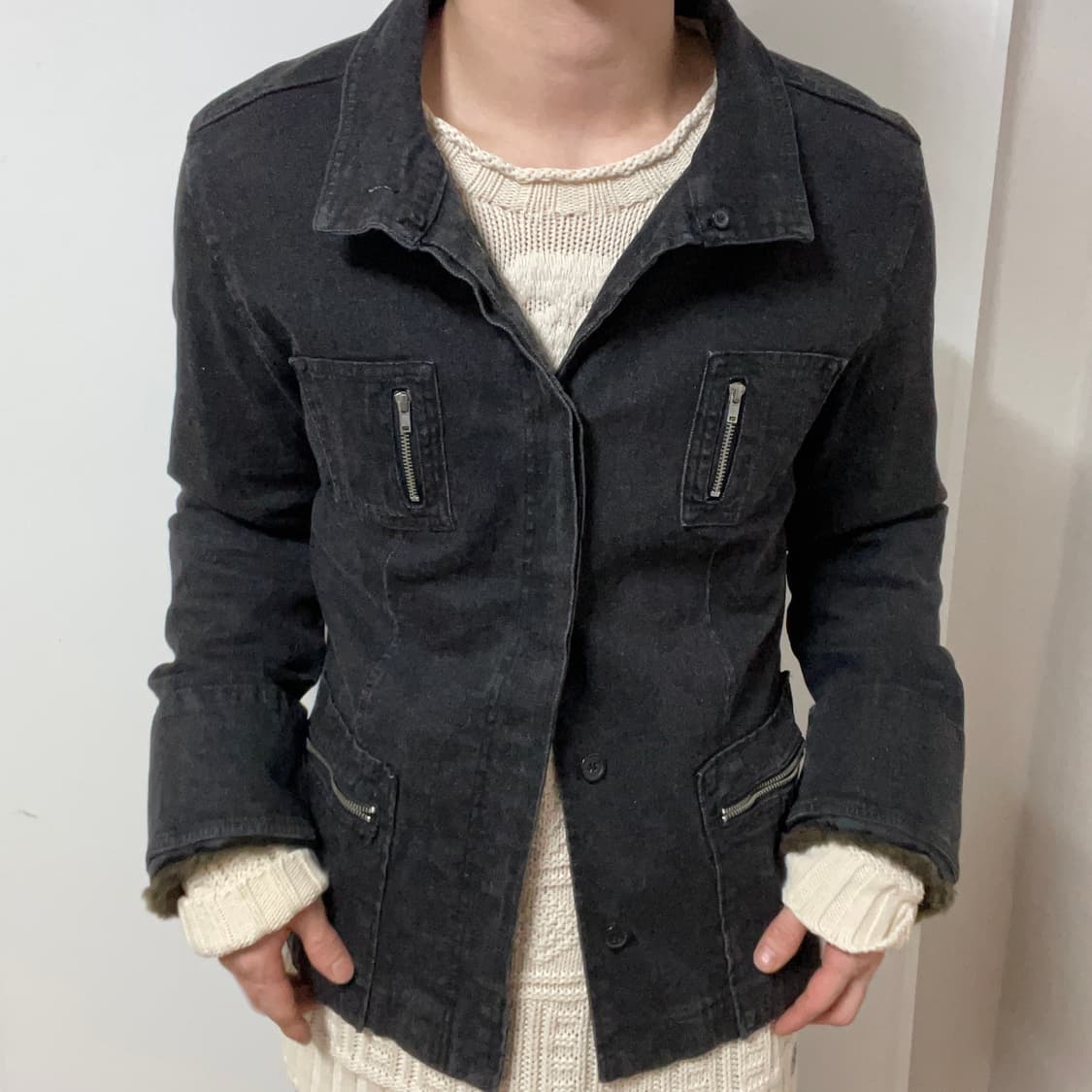 JAPANESE VINTAGE BLACK DENIM JACKET 상품이미지3