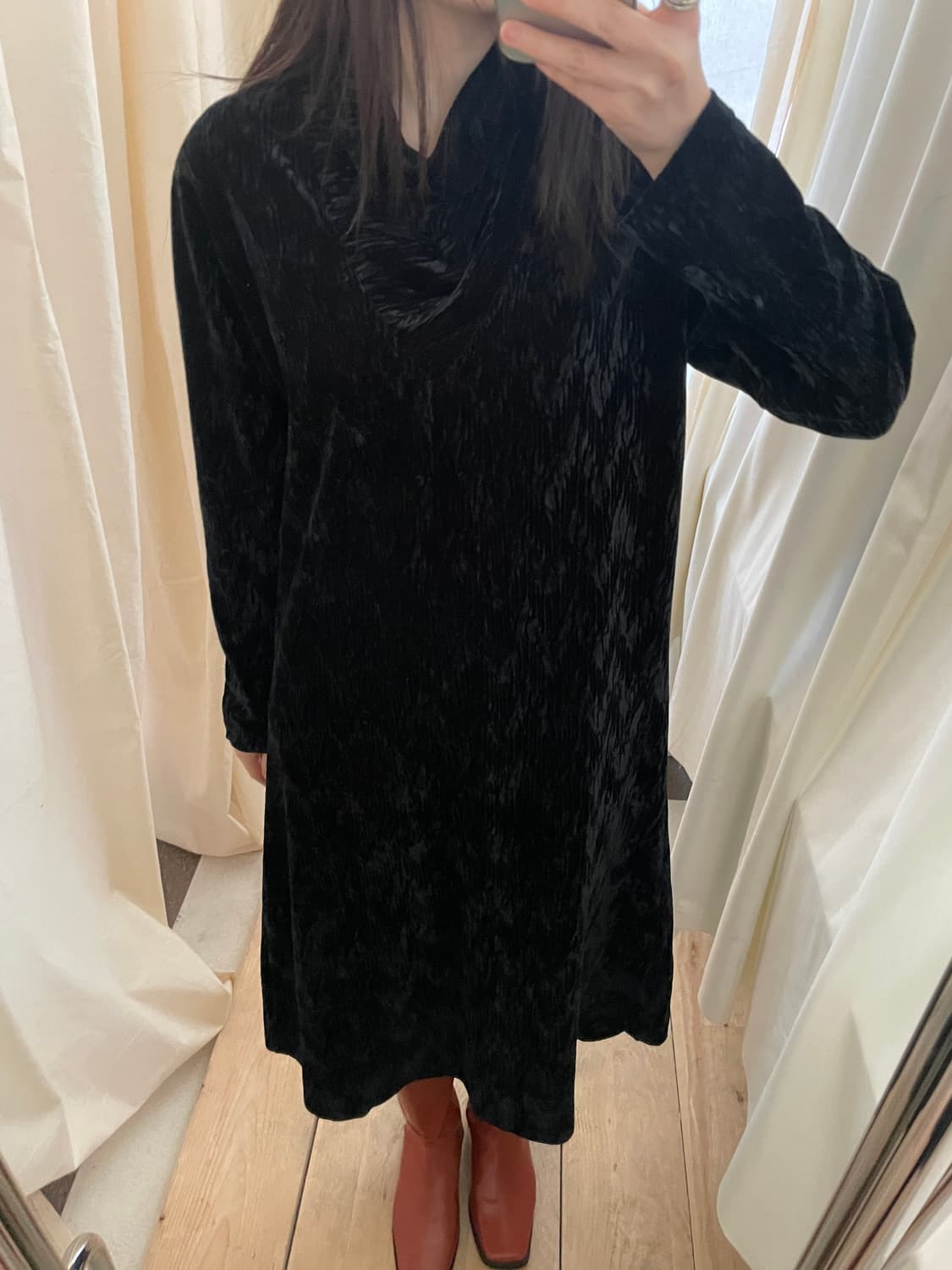 vintage black high neck long dress 상품이미지9