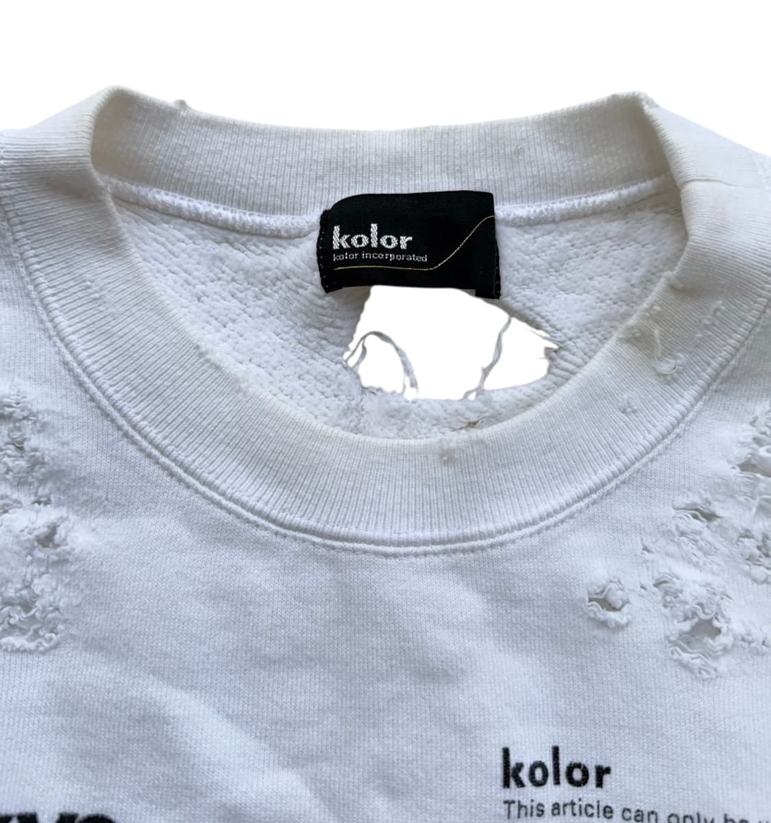 컬러 19AW 코튼 플리스 데미지 스웻 상품이미지7