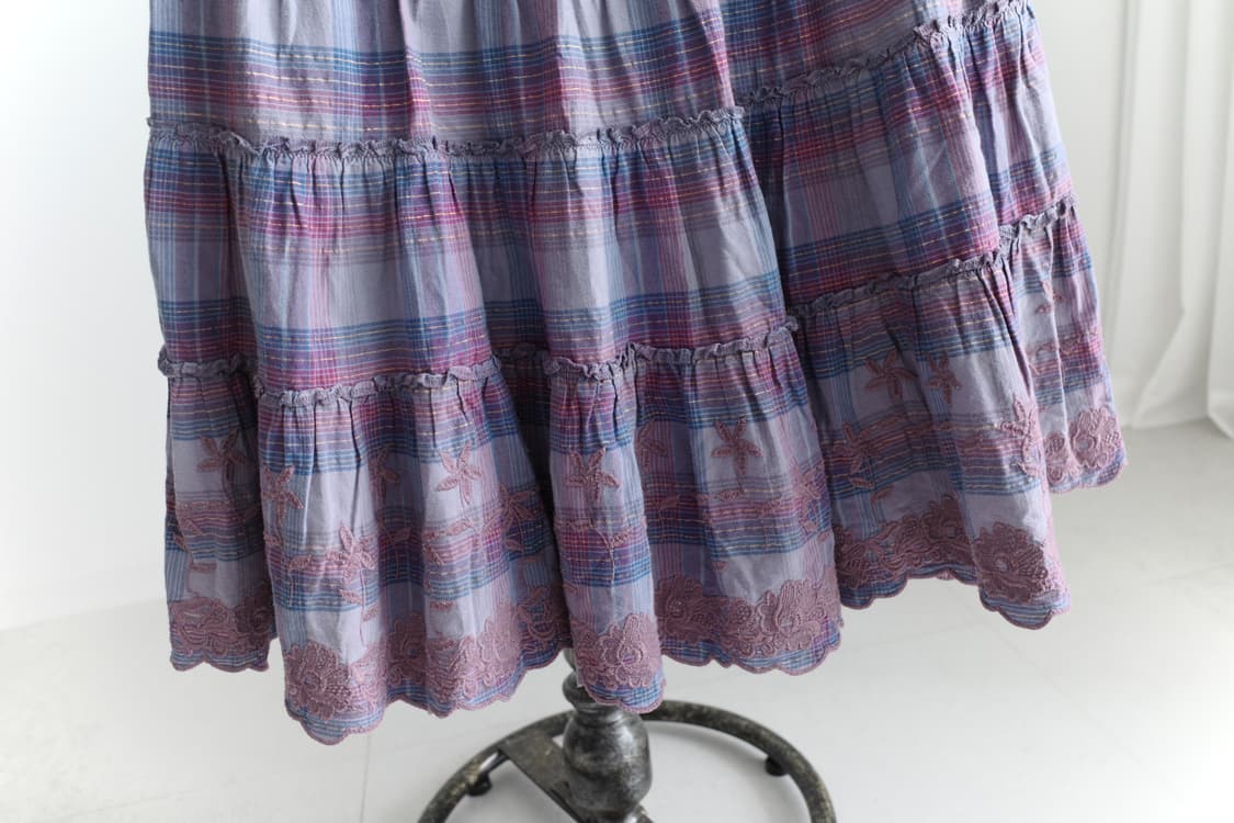 check shirring skirt 상품이미지3
