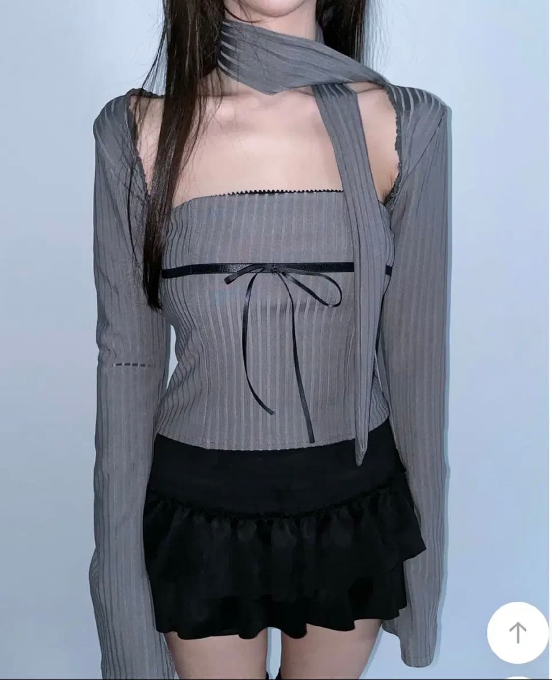 지그재그 에이블리 볼레로 스카프 탑 세트 셋업 상품이미지1