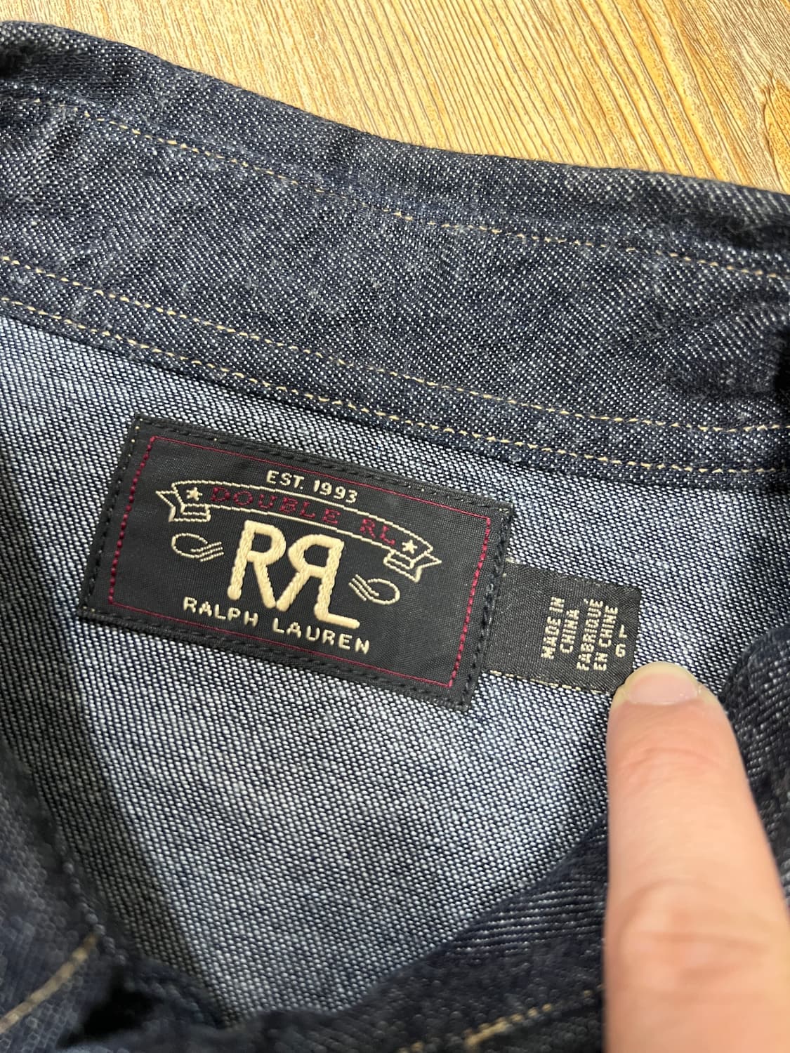 택포25) RRL 더블알엘 데님 웨스턴 셔츠 린스드 원워시 L 상품이미지3