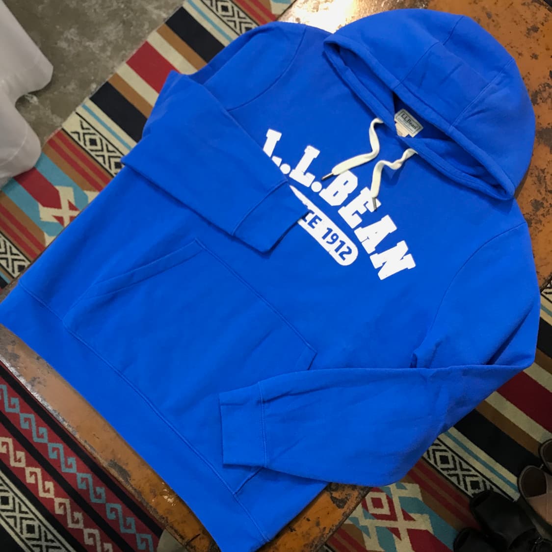 엘엘빈 60/40 알파벳 프린팅 블루 기모 후디 남성 105 사이즈  상품이미지2