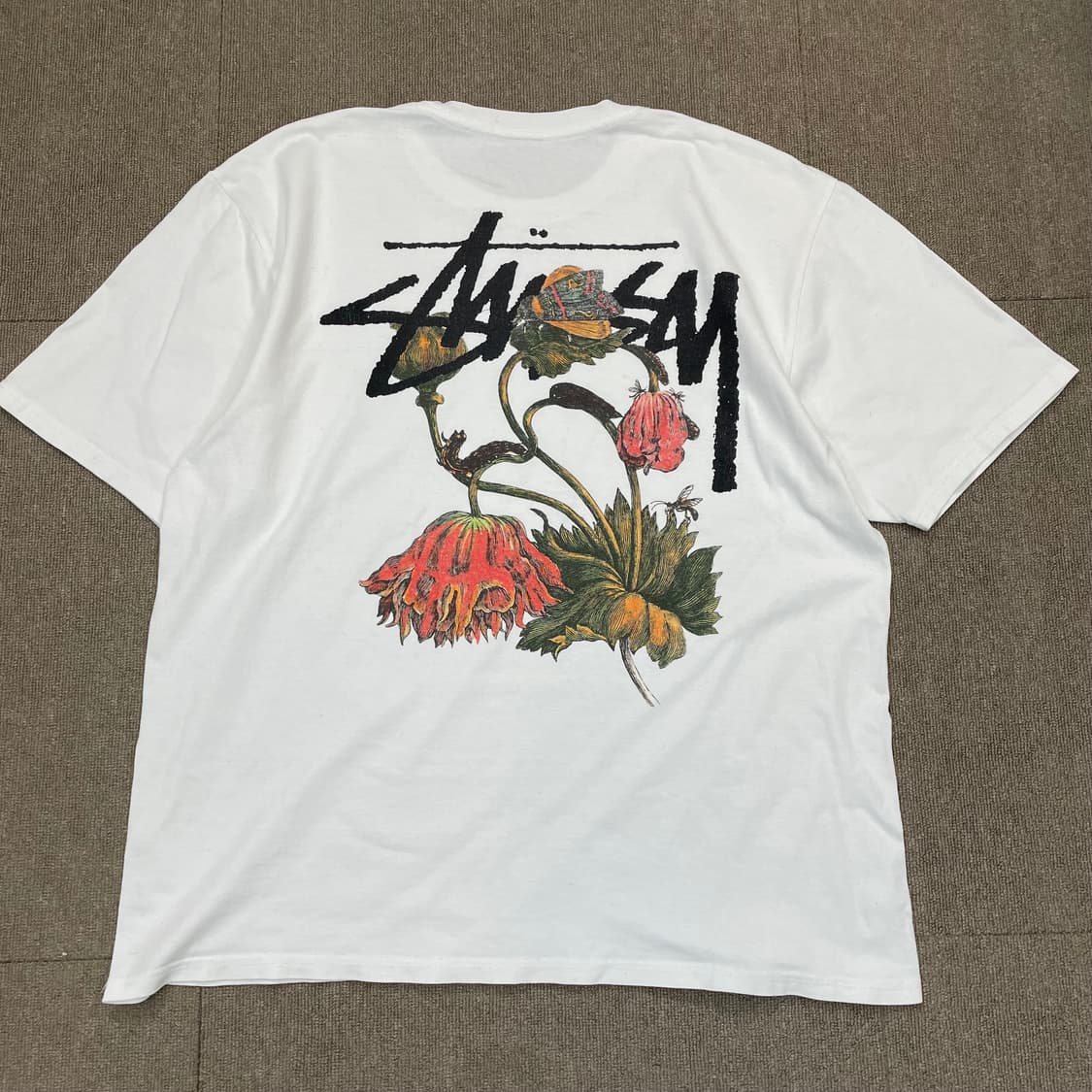 stussy 스투시 위더드 플라워 티셔츠 화이트 L 상품이미지1