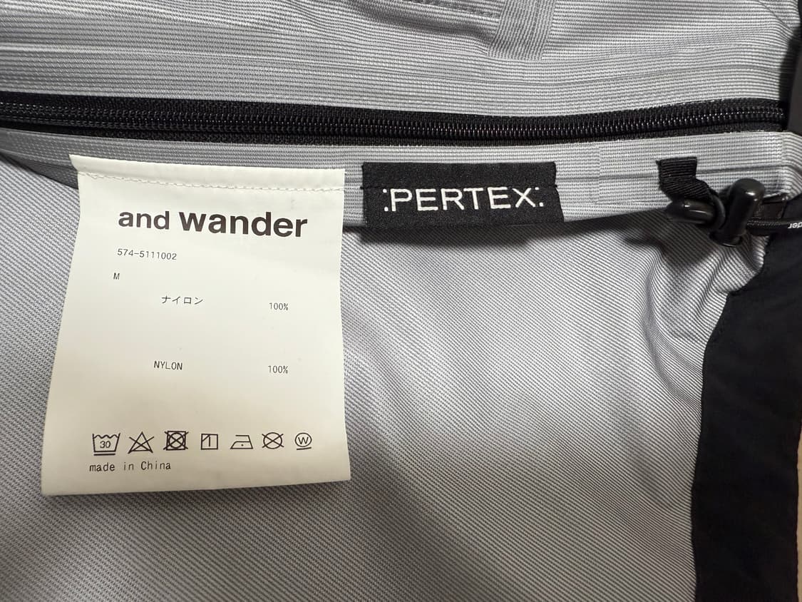 앤드원더 퍼텍스 쉴드 레인자켓 블랙 M사이즈 상품이미지4