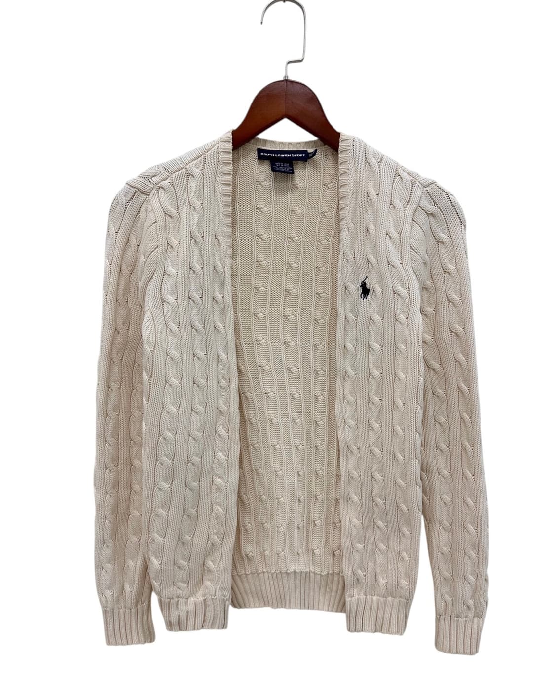 폴로 케이블 꽈배기 가디건 아이보리 (XS) 상품이미지1