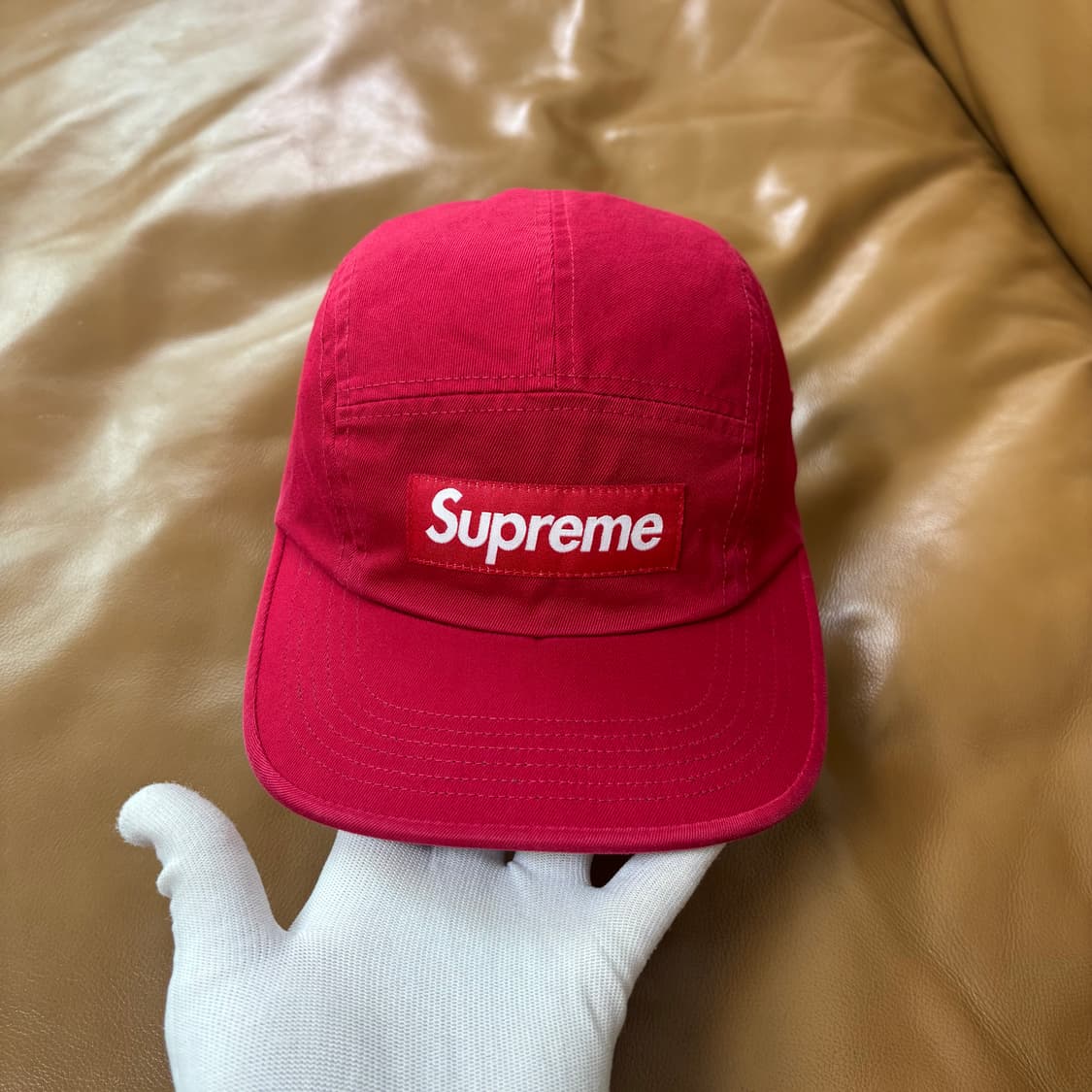 슈프림 캠프캡 모자 박스로고 25ss 워시드 레드 상품이미지3