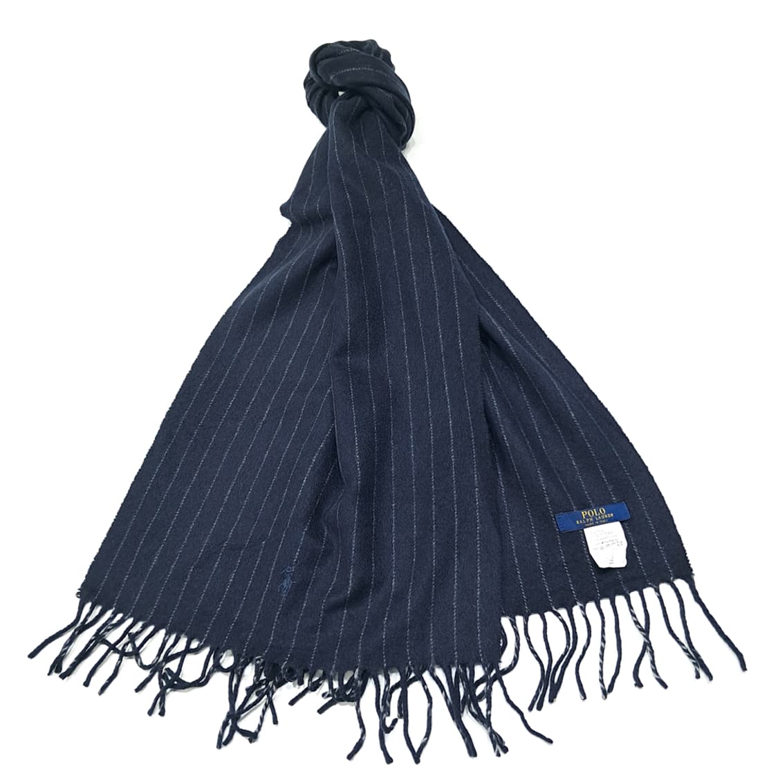 MX461 폴로 이태리판 캐시미어울 핀스트라이프 네이비 머플러 목도리 상품이미지2
